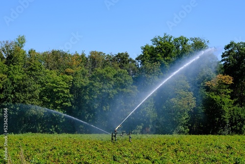 Bewässerung von Feldern wegen Trockenheit	