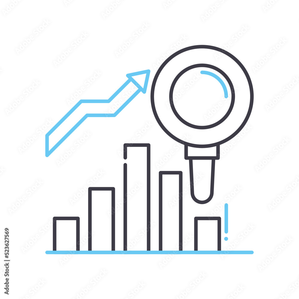 analytic line icon, outline symbol, vector illustration, concept sign analytic line icon, outline symbol, vector illustration, concept sign