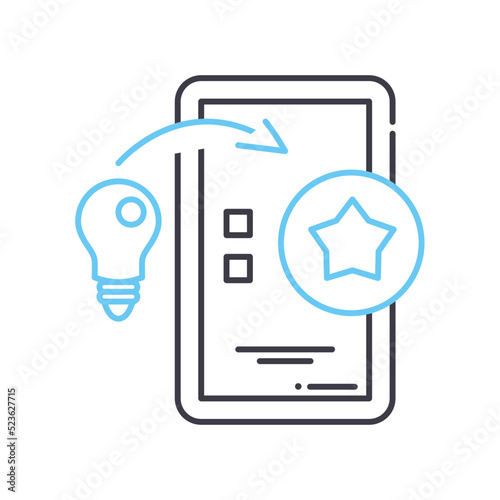 apps development line icon, outline symbol, vector illustration, concept sign