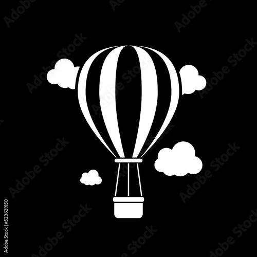 Logo of hot air balloon on dark background