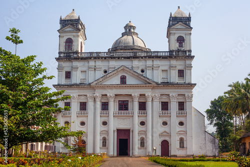 The church of Divine Providence ( Saint Cajetan) of Old Goa, mimicking the St. Peter's Basilica of Rome. Taken in India, August 2018. photo