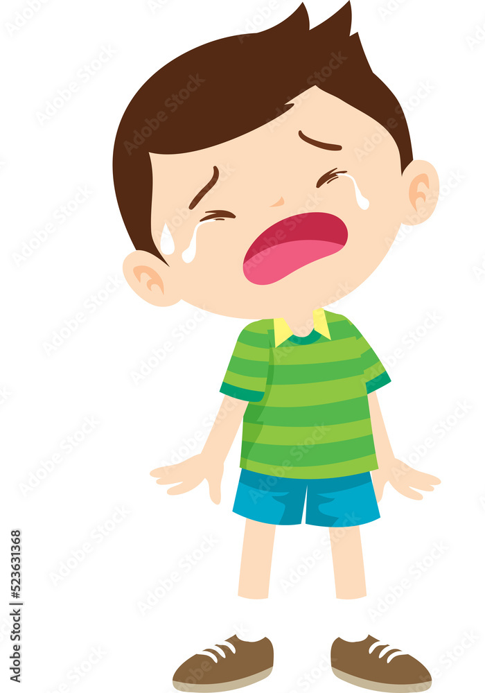 expression sad and cry cartoon character