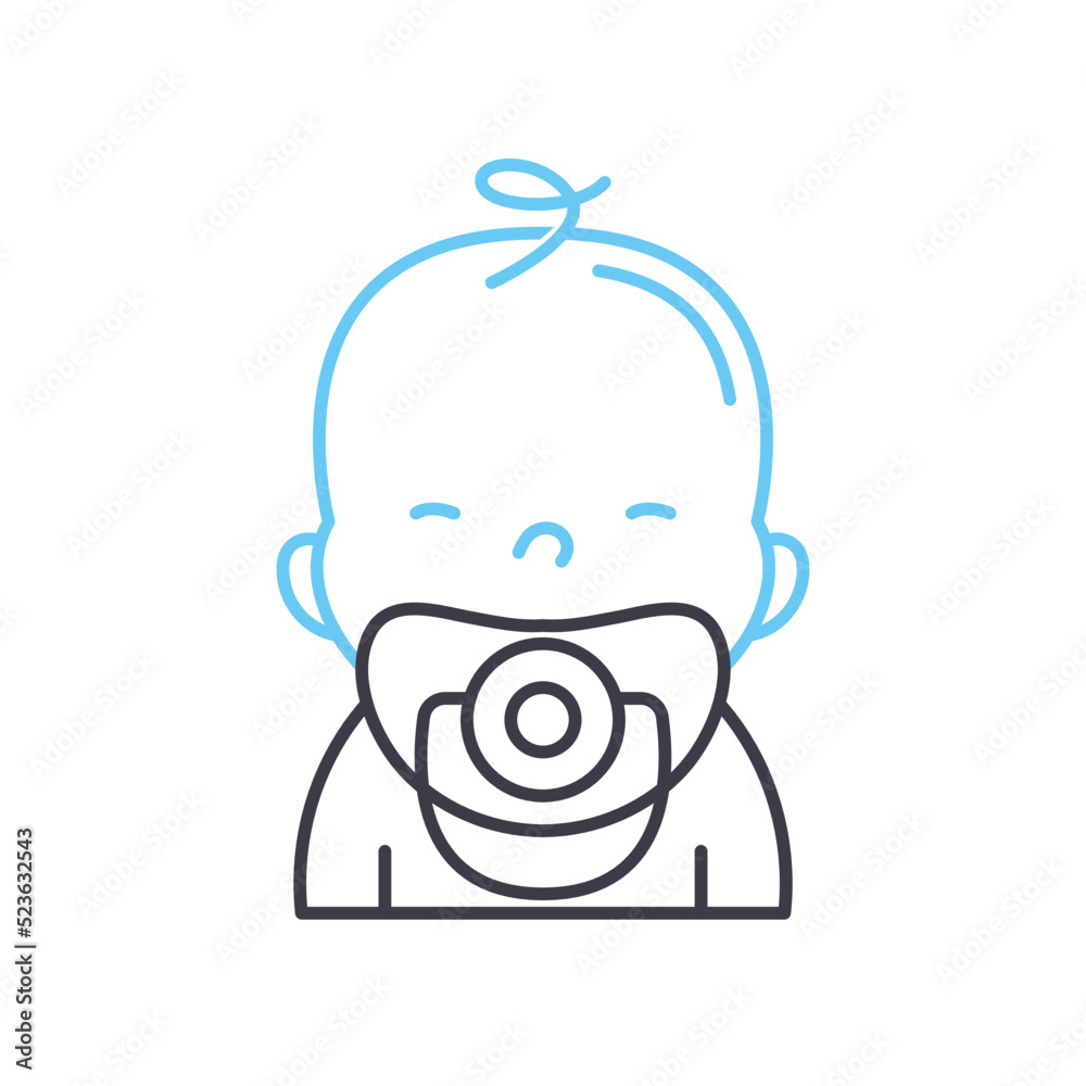 baby pacifier line icon, outline symbol, vector illustration, concept sign