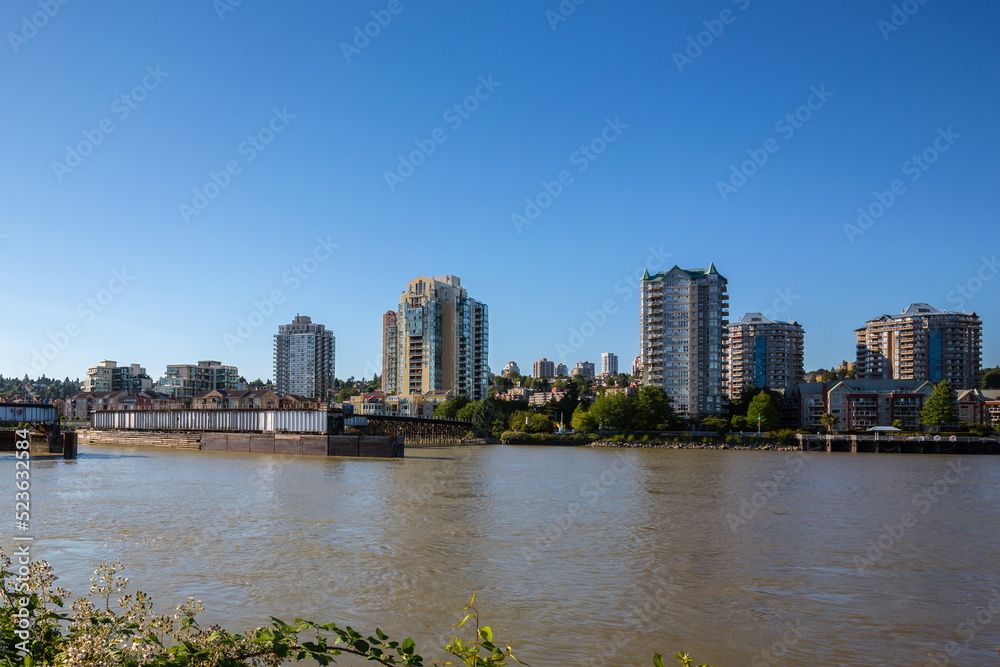 Apartment Buildings on the waterfront in Downtown  of New Westminster City