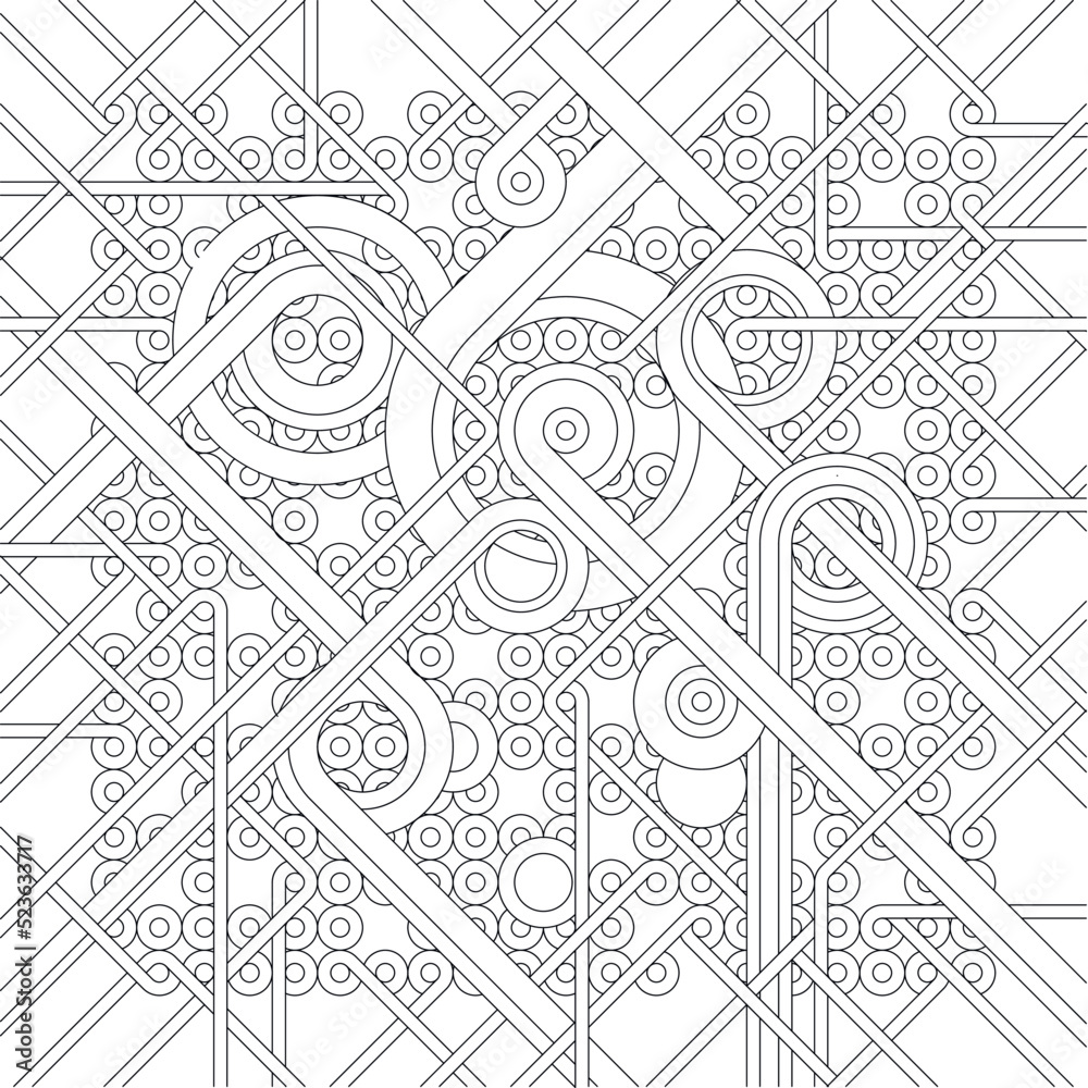 Abstract hand drawn vector pattern of various geometric shapes