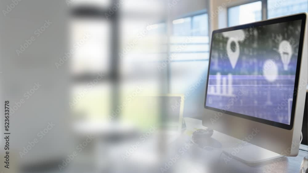 Animation of data processing over office
