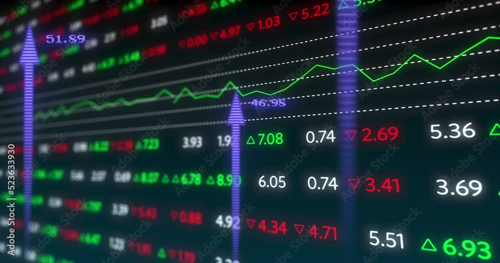 Animation of data processing over black background