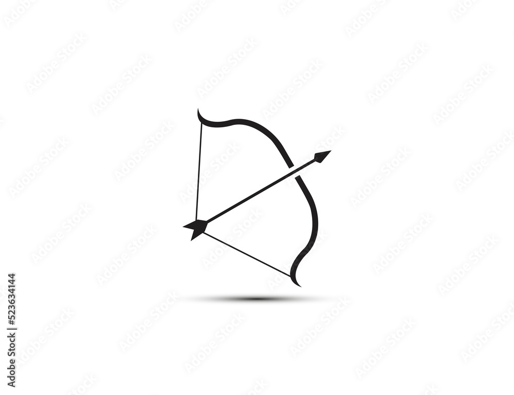 Archery, bow, arrow icon. Vector illustration.