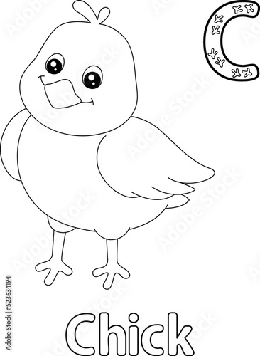 Chick Alphabet ABC Coloring Page C