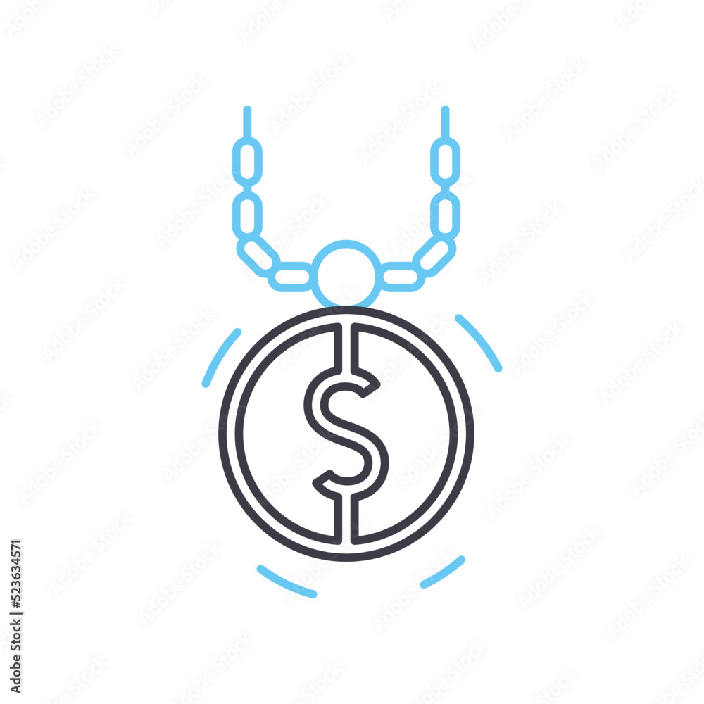 Obraz premium bling chain line icon, outline symbol, vector illustration, concept sign