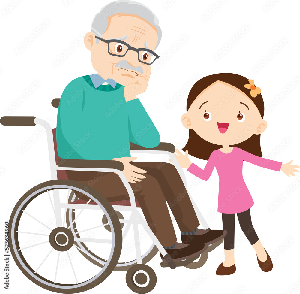 Grandparents,elderly people,grandfather and grandmother, characters in various activities