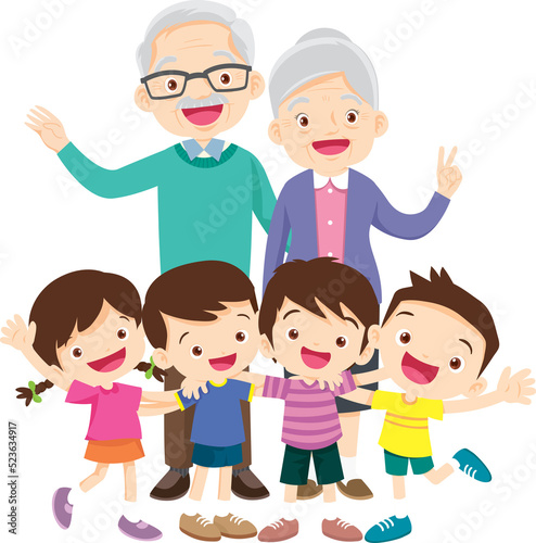 Grandparents,elderly people,grandfather and grandmother, characters in various activities