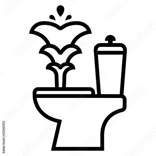 toilet fountain black icon. broken toilet. flooding in the apartment due to plumbing. flat vector illustration.