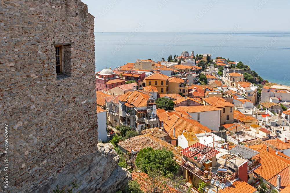 Panoramic view of city of Kavala, Greece