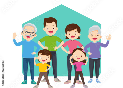 Grandparents elderly people grandfather and grandmother  characters in various activities