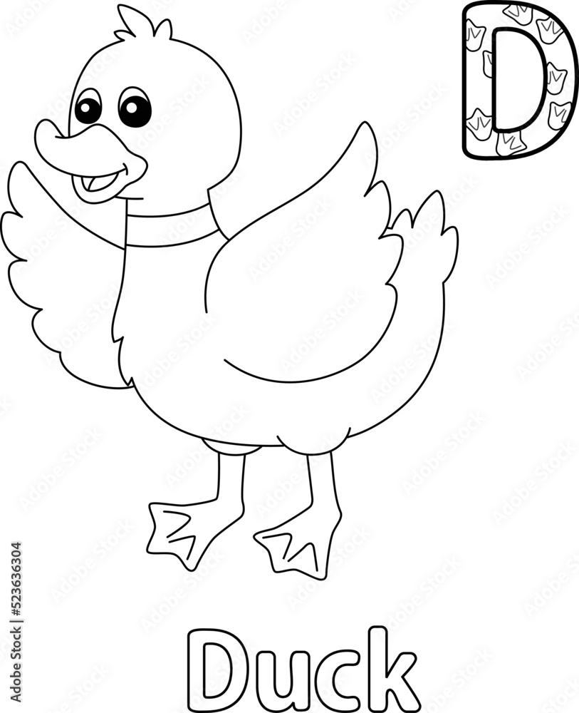 Duck Alphabet ABC Coloring Page D Duck Alphabet ABC Coloring Page D