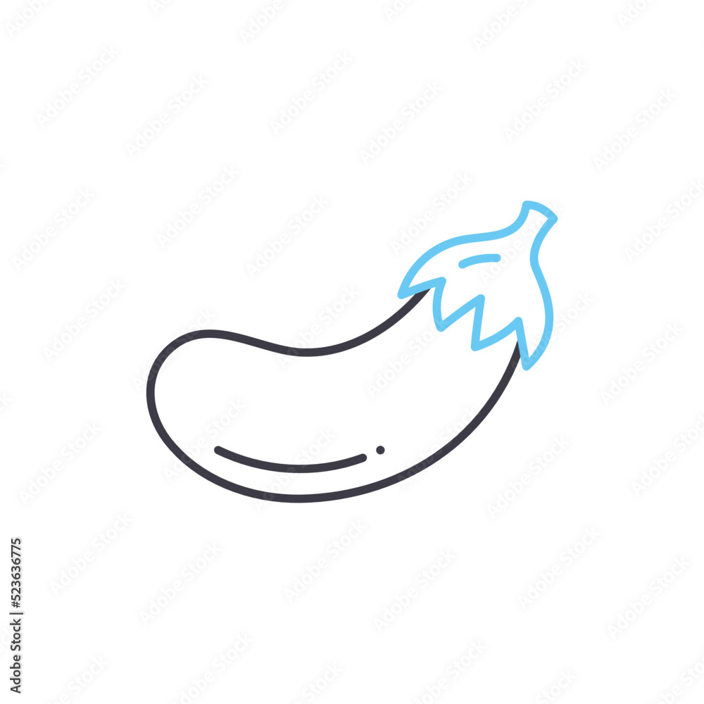 eggplant line icon, outline symbol, vector illustration, concept sign eggplant line icon, outline symbol, vector illustration, concept sign