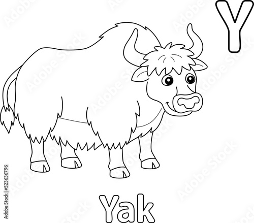 Yak Alphabet ABC Coloring Page Y