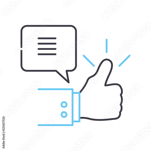 client feedback line icon, outline symbol, vector illustration, concept sign
