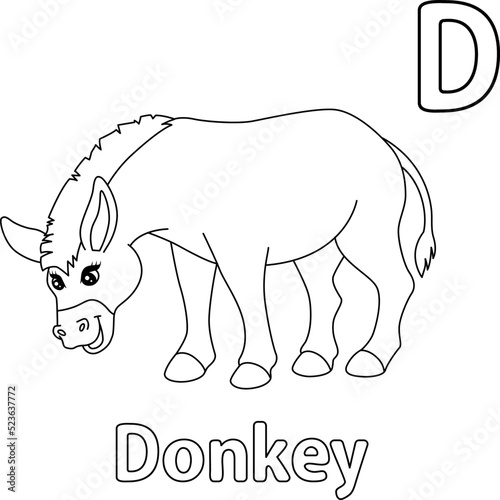Donkey Alphabet ABC Coloring Page D