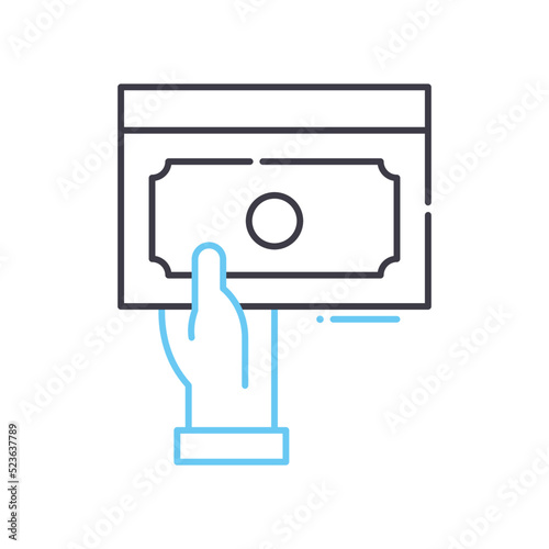compensation line icon, outline symbol, vector illustration, concept sign