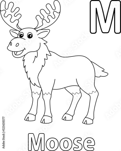 Moose Alphabet ABC Coloring Page M