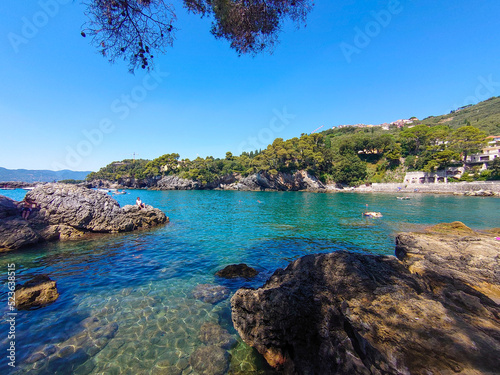 Spiaggia di Fiascherino (Fiascherino Beach), Lerici, La Spezia, Liguria, Italia 