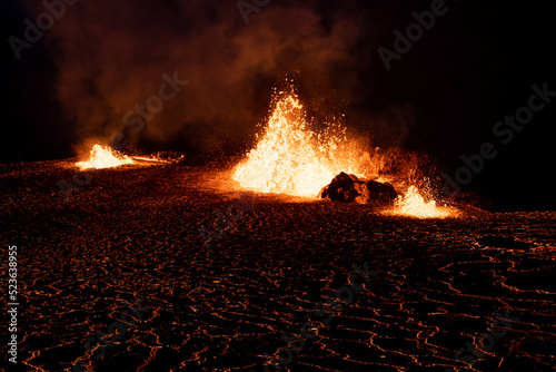Meradalir Eruption of Fagradalsfjall Volcano in Iceland 2022