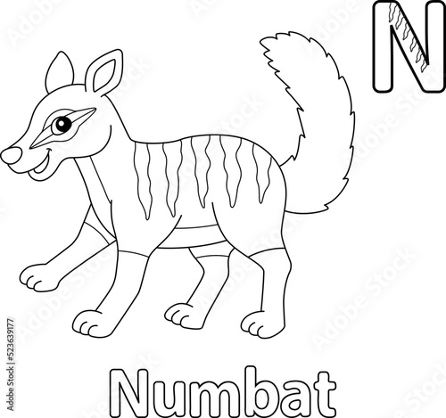 Numbat Alphabet ABC Coloring Page N