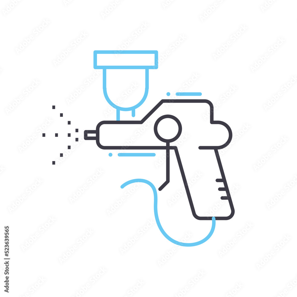 car painting work line icon, outline symbol, vector illustration, concept sign car painting work line icon, outline symbol, vector illustration, concept sign