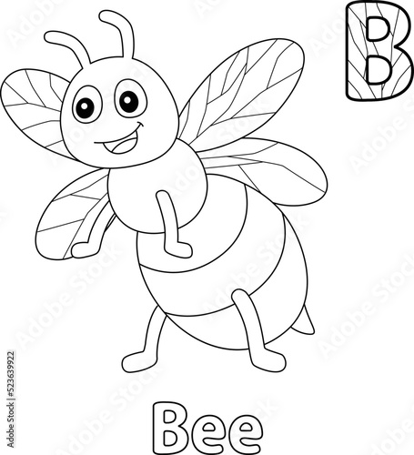 Bee Alphabet ABC Coloring Page B © abbydesign
