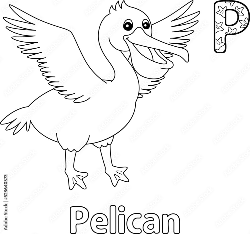Pelican Alphabet ABC Coloring Page P Pelican Alphabet ABC Coloring Page P