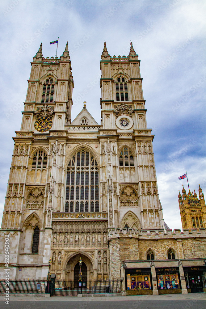 Westminster Abbey, overcast weather, summer 2022