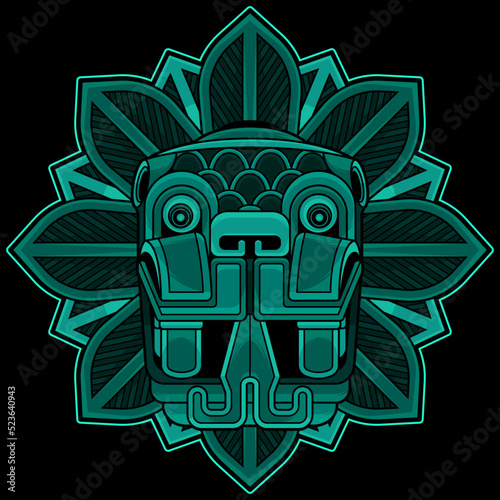 quetzalcoatl head mexican god photo