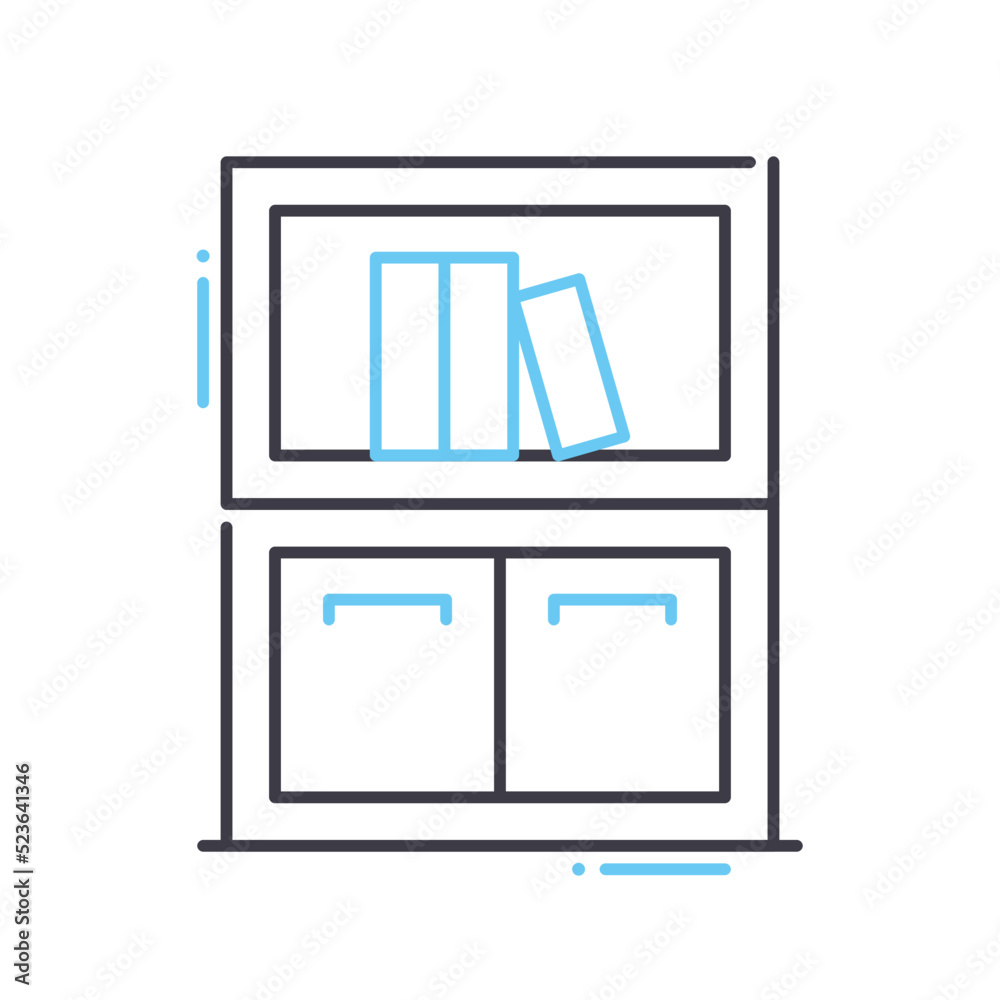 file cabinet line icon, outline symbol, vector illustration, concept sign file cabinet line icon, outline symbol, vector illustration, concept sign
