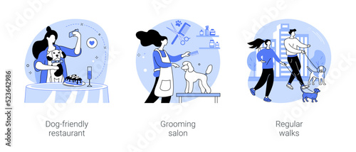 Dog-friendly city isolated cartoon vector illustrations se