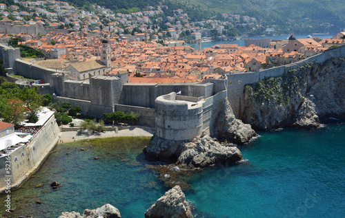 Dubrovnik City Walls and roof tops Croatia 