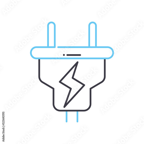eletricity line icon, outline symbol, vector illustration, concept sign