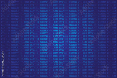 Blue Computer Binary Numbers Vector Background Illustration