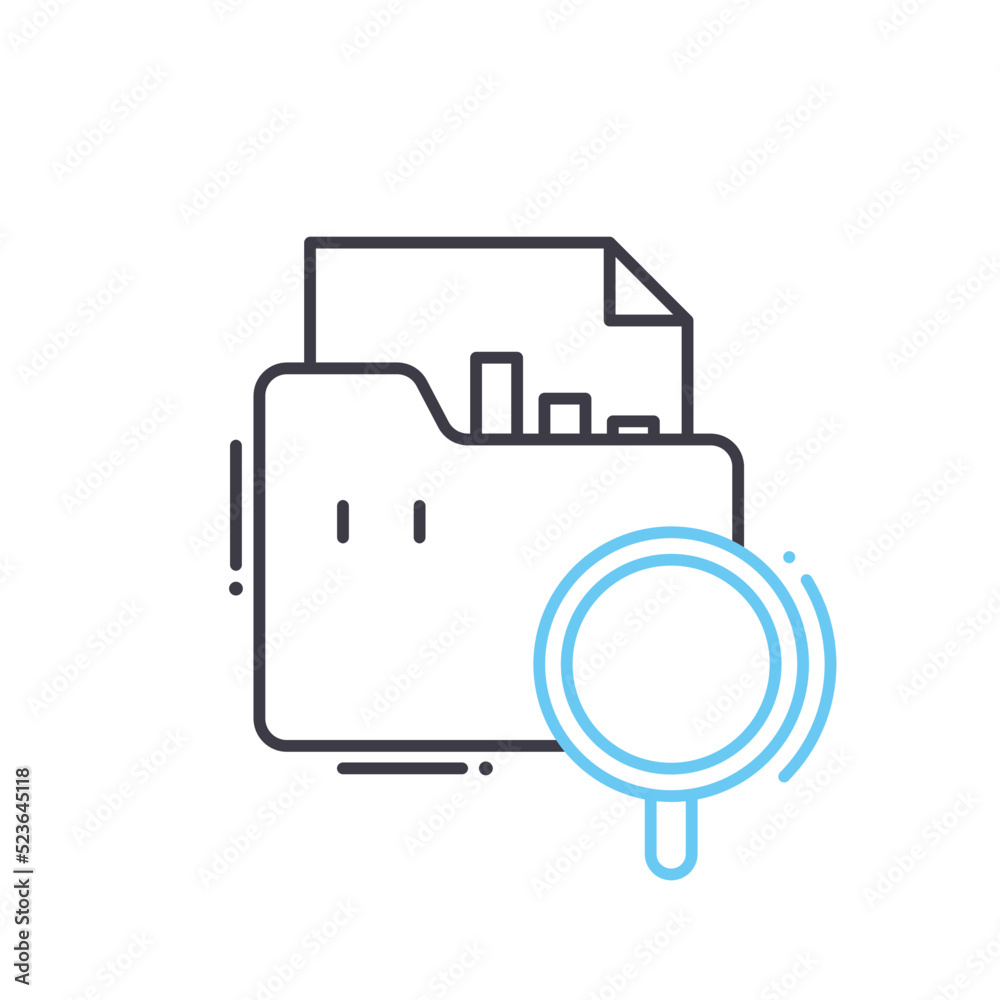 business data analysis line icon, outline symbol, vector illustration, concept sign business data analysis line icon, outline symbol, vector illustration, concept sign