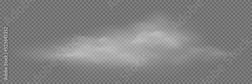 White smoke puff isolated on transparent black background.. Steam explosion special effect. Effective texture of steam, fog, cloud, smoke. Stock royalty free vector illustration. PNG