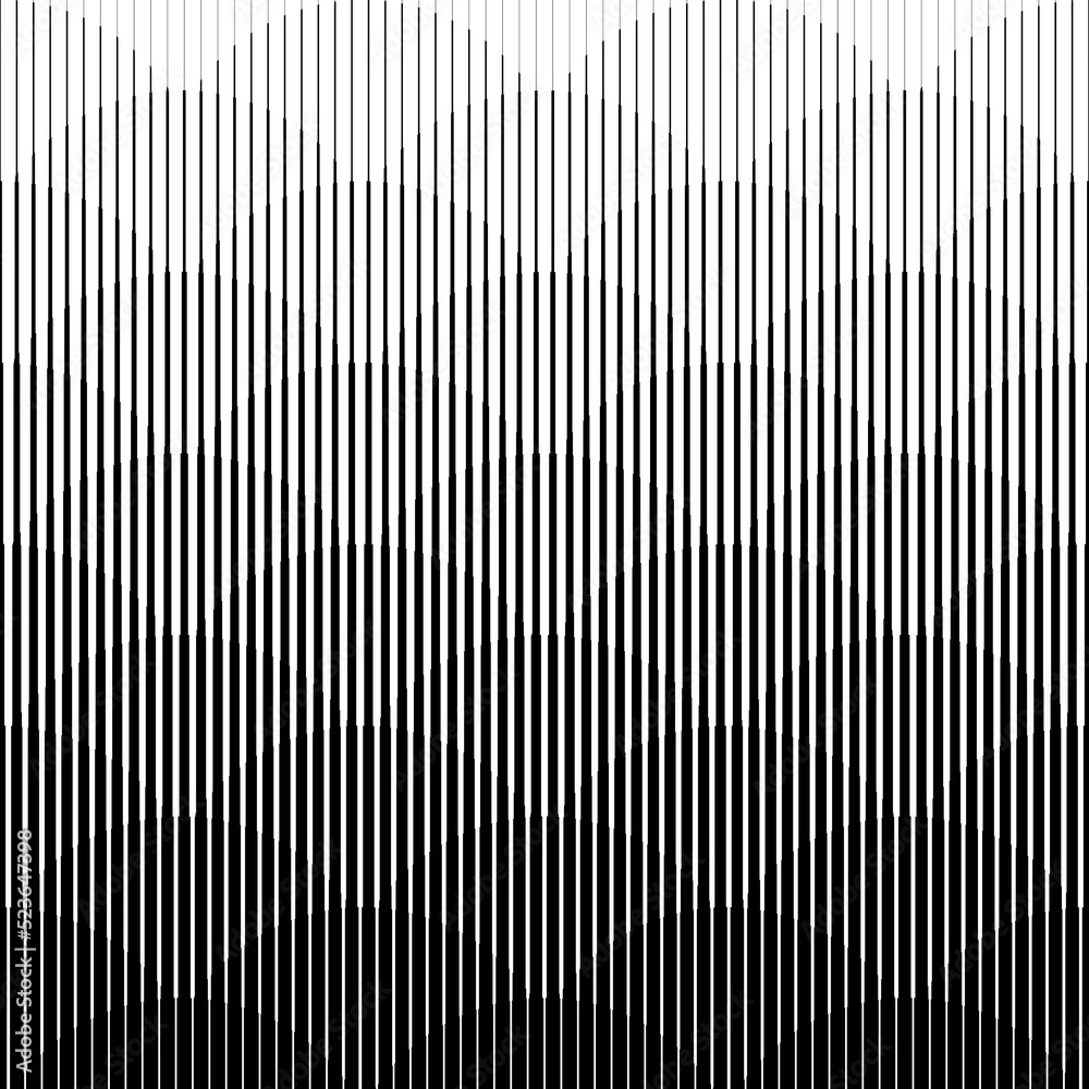 Horizontal line pattern. From thin line to thick. Parallel stripe. Black streak on white background. Straight fading gradation. Abstract geometric patern. Repeated faded halftone dynamic stripes. Vect Horizontal line pattern. From thin line to thick. Parallel stripe. Black streak on white background. Straight fading gradation. Abstract geometric patern. Repeated faded halftone dynamic stripes. Vect
