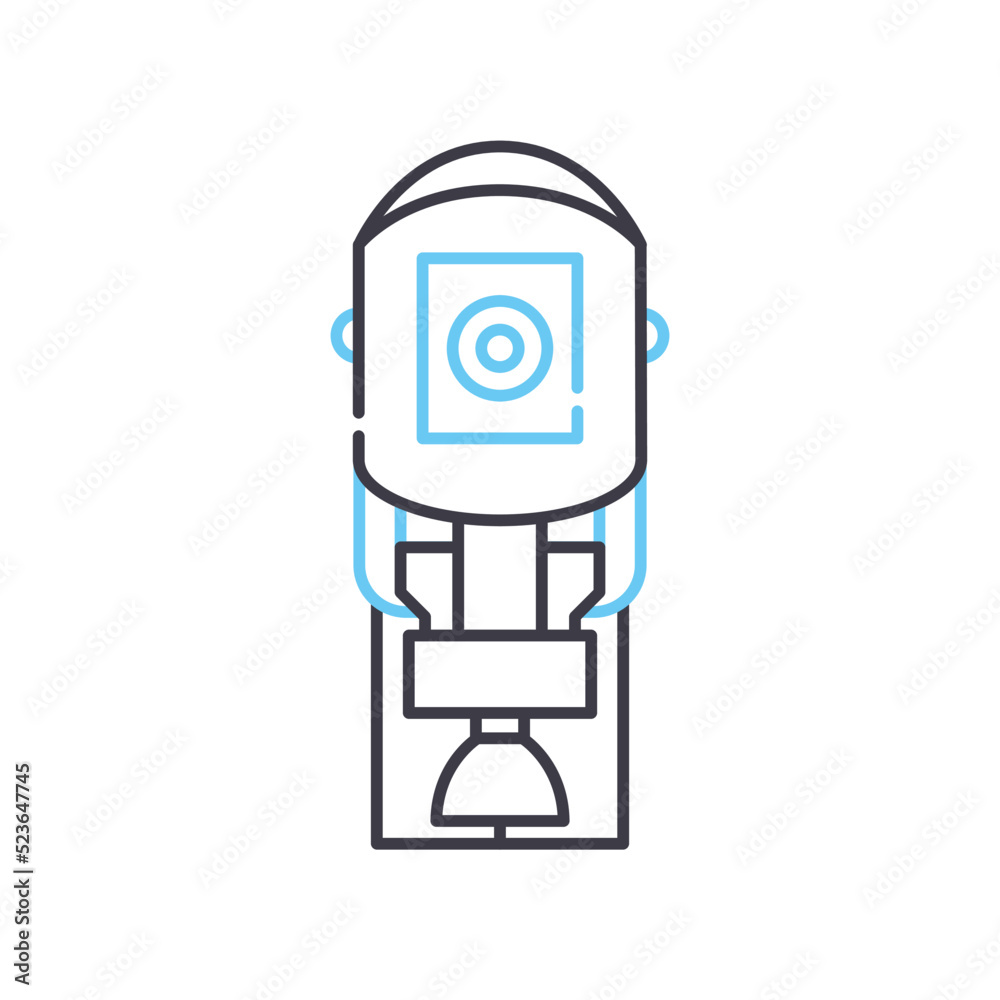 closed circuit camera line icon, outline symbol, vector illustration, concept sign closed circuit camera line icon, outline symbol, vector illustration, concept sign