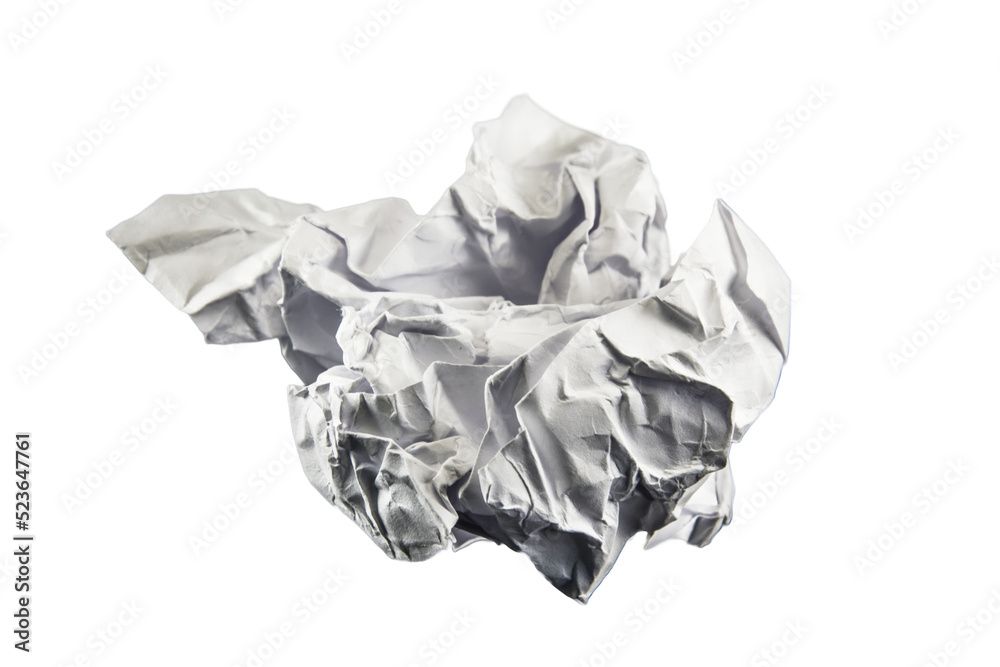 A piece of crumpled white paper