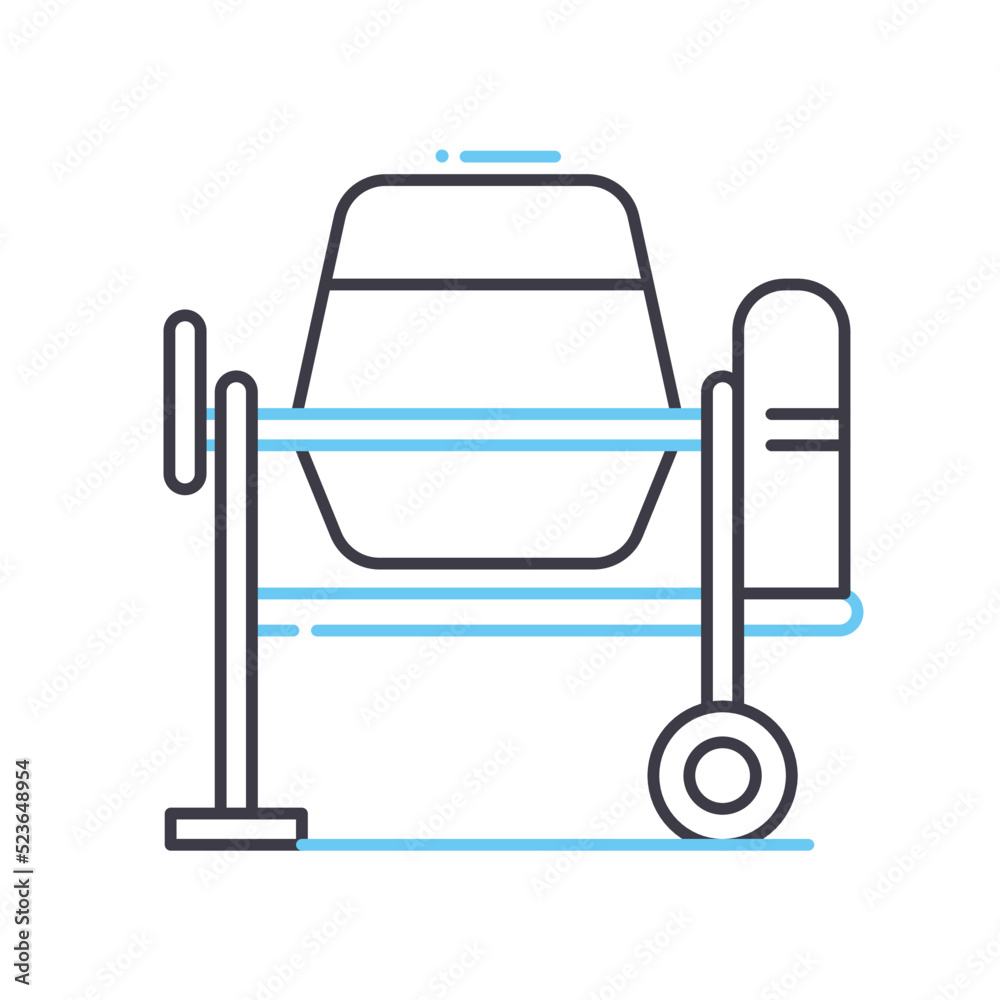 concreate mixer line icon, outline symbol, vector illustration, concept sign concreate mixer line icon, outline symbol, vector illustration, concept sign