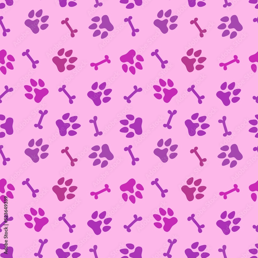 Animals seamless dogs footprints and bones pattern for clothes print and kids and fabrics and wrapping Animals seamless dogs footprints and bones pattern for clothes print and kids and fabrics and wrapping