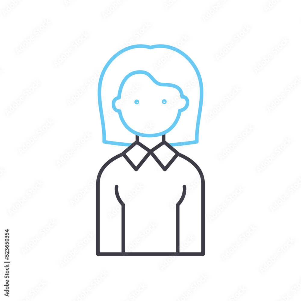 employer avatar line icon, outline symbol, vector illustration, concept sign employer avatar line icon, outline symbol, vector illustration, concept sign