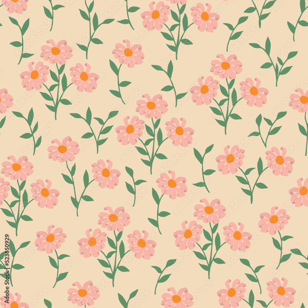 Seamless decorative elegant pattern with cute flowers. Print for textile, wallpaper, covers, surface. For fashion fabric. Retro stylization. Seamless decorative elegant pattern with cute flowers. Print for textile, wallpaper, covers, surface. For fashion fabric. Retro stylization.