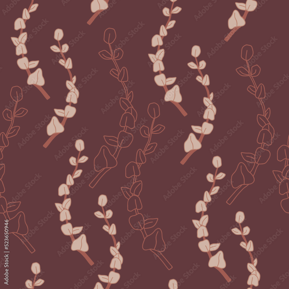 Seamless decorative elegant pattern with eucalyptus twigs. . Print for textile, wallpaper, covers, surface. For fashion fabric. Retro stylization. Seamless decorative elegant pattern with eucalyptus twigs. . Print for textile, wallpaper, covers, surface. For fashion fabric. Retro stylization.