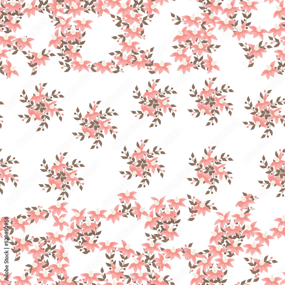 Beautiful floral pattern in abstract flowers. Floral seamless background. Vintage template for fashion prints.